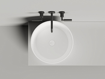 Раковина из литьевого мрамора Salini ARMONIA 130118G 46х46 накладная цвет белый без отверстий под смеситель